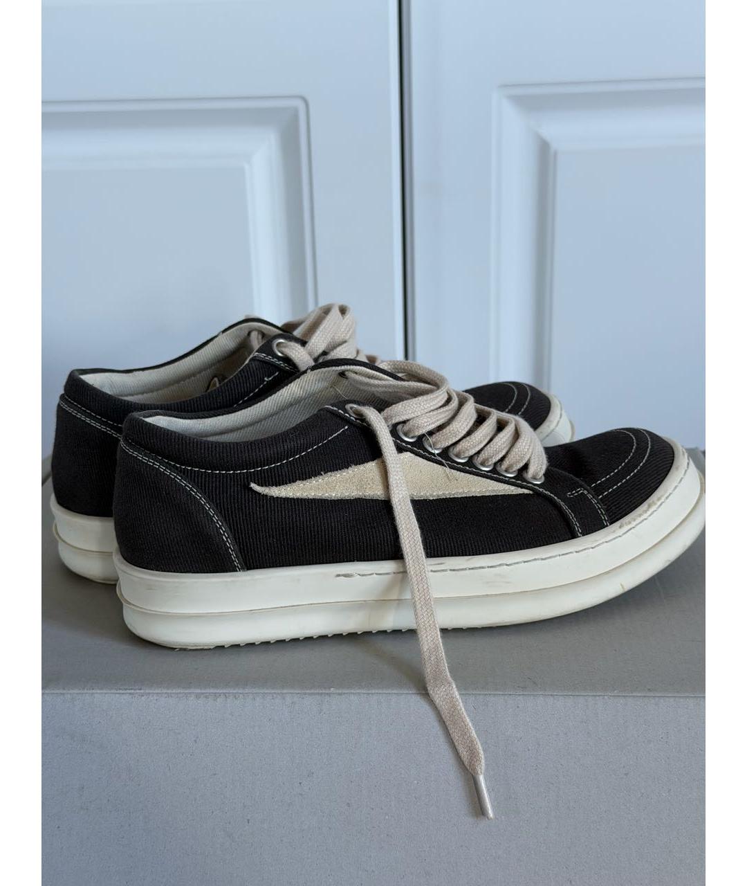 RICK OWENS DRKSHDW Черные текстильные кеды, фото 5