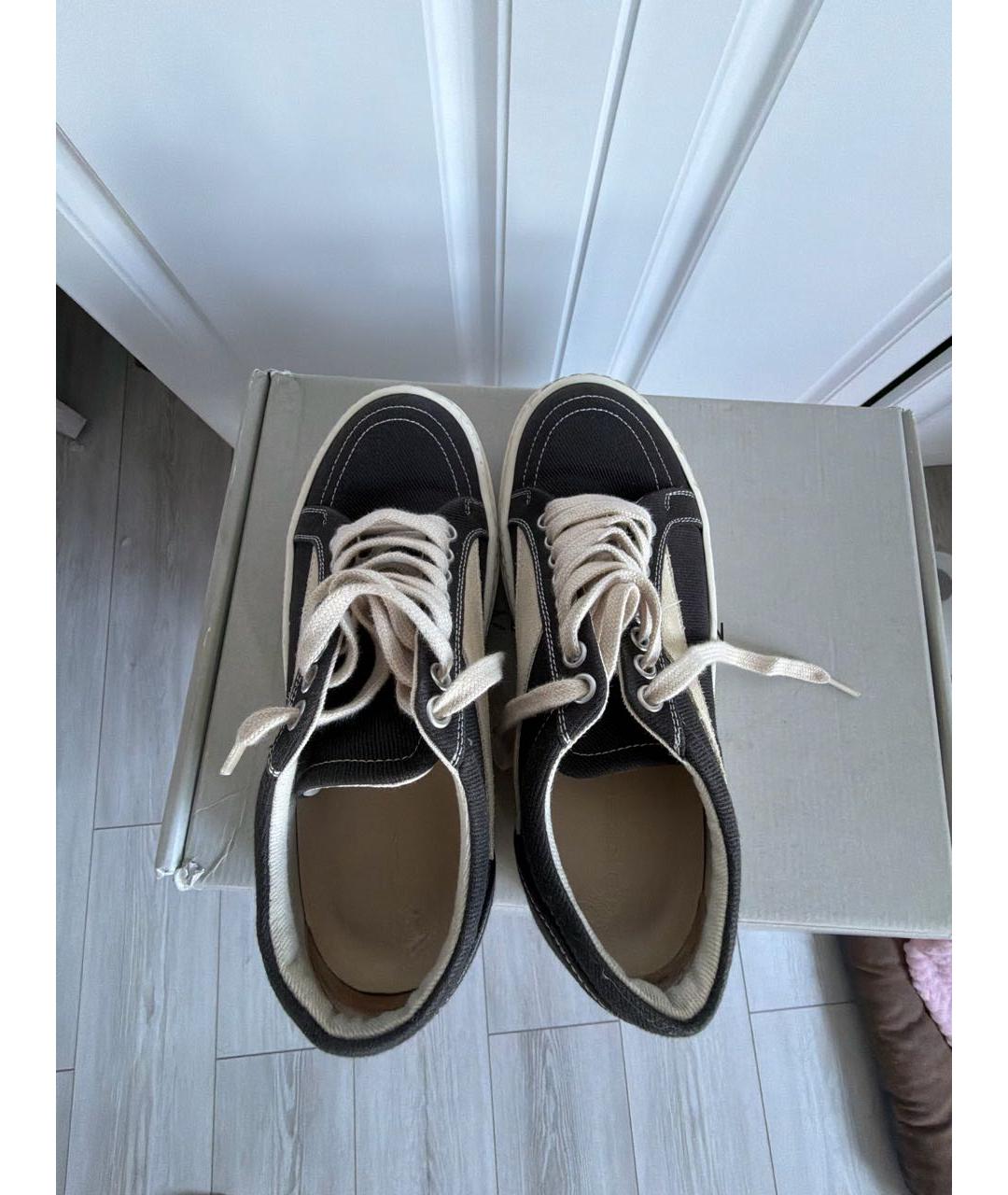 RICK OWENS DRKSHDW Черные текстильные кеды, фото 3