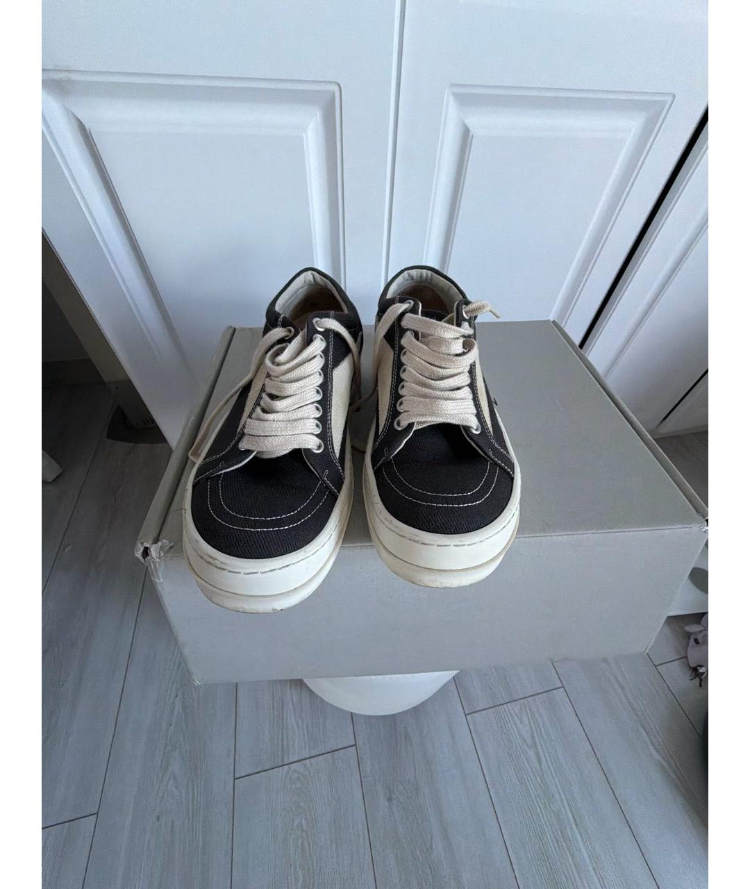 RICK OWENS DRKSHDW Черные текстильные кеды, фото 2