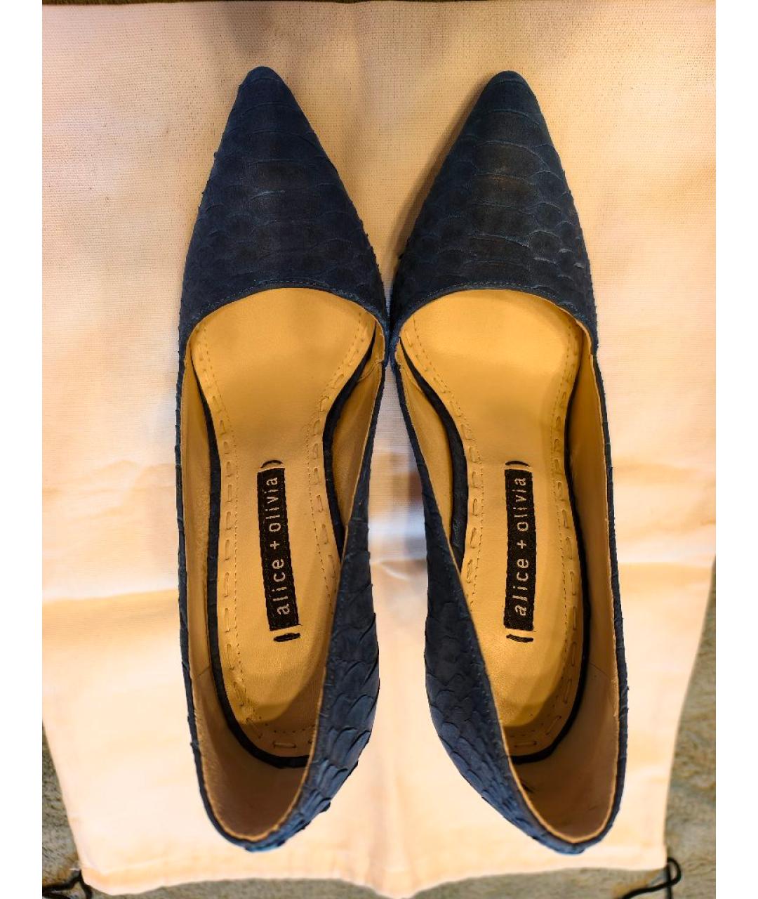 ALICE+OLIVIA Синие кожаные туфли, фото 2