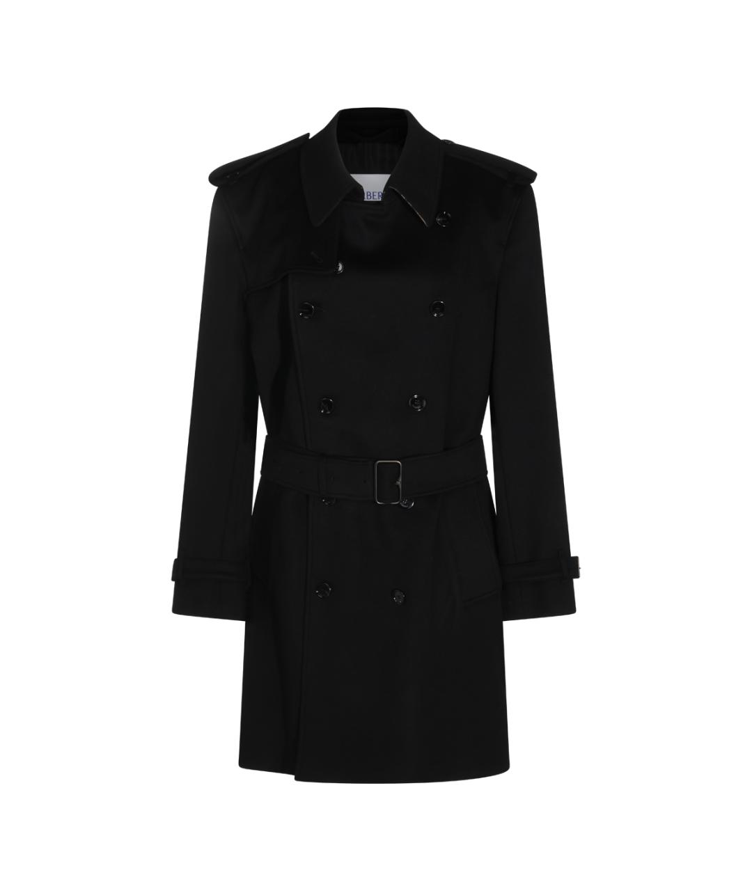 BURBERRY Черное шерстяное пальто, фото 1