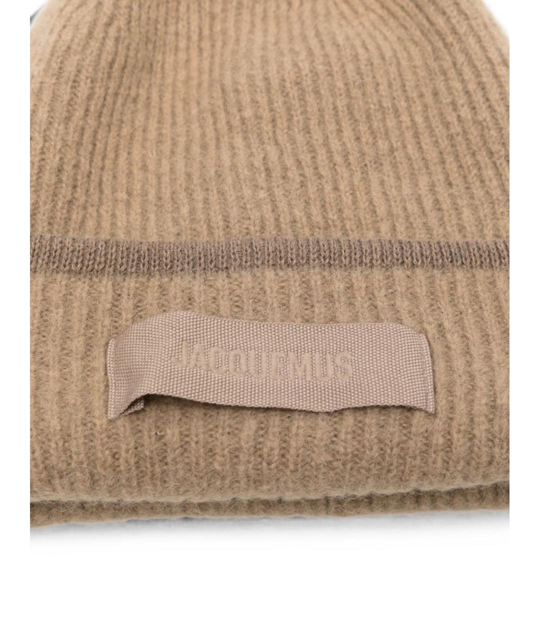 JACQUEMUS Бежевая шерстяная шапка, фото 2
