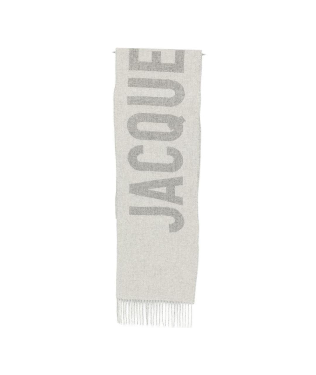 JACQUEMUS Серый шерстяной шарф, фото 1