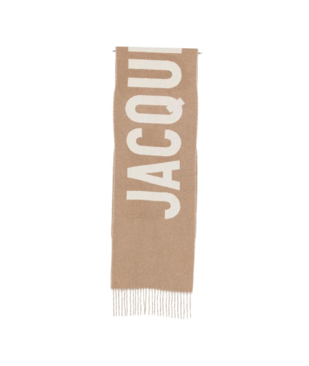 JACQUEMUS Бежевый шерстяной шарф, фото 1
