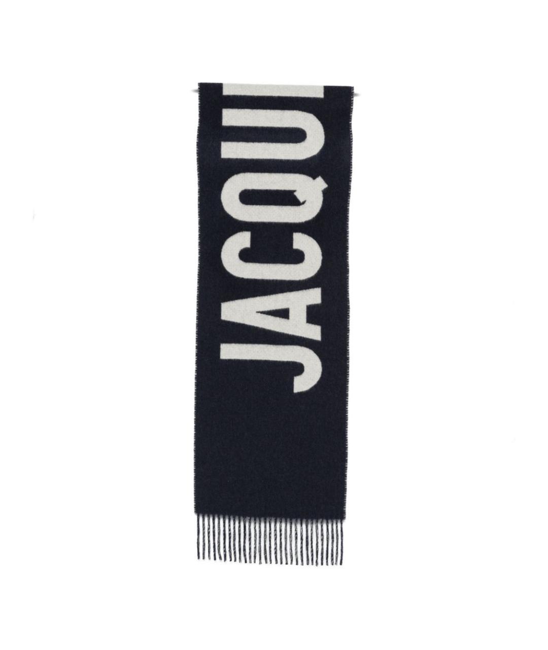 JACQUEMUS Темно-синий шерстяной шарф, фото 1