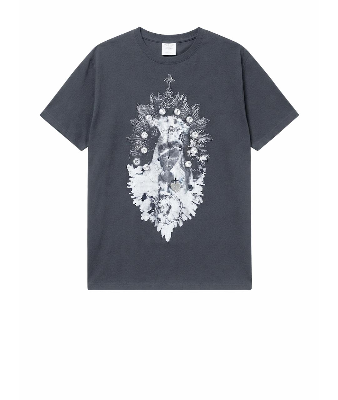 GIVENCHY Антрацитовая хлопко-полиэстеровая футболка, фото 1