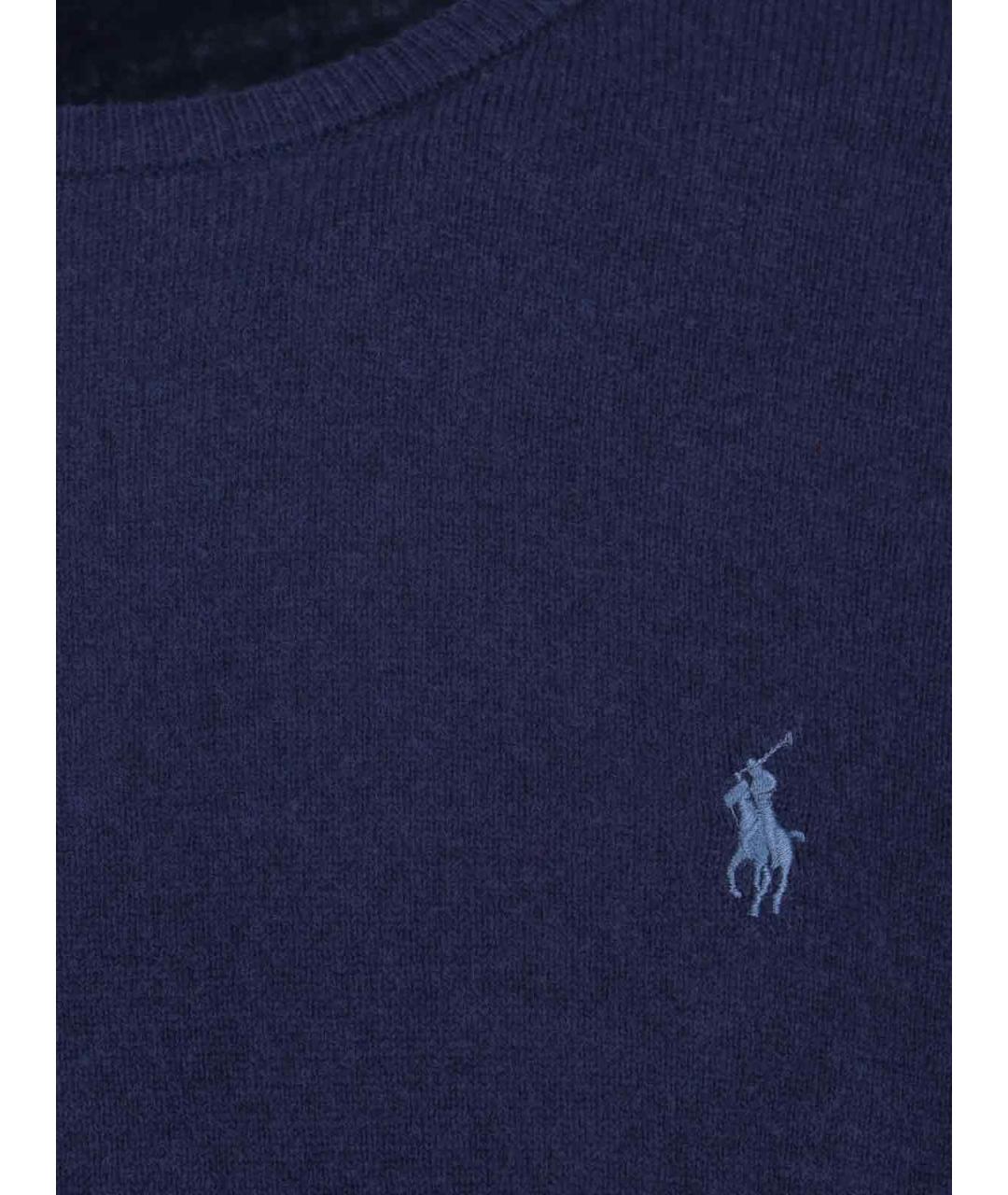 POLO RALPH LAUREN Синий шерстяной джемпер / свитер, фото 3