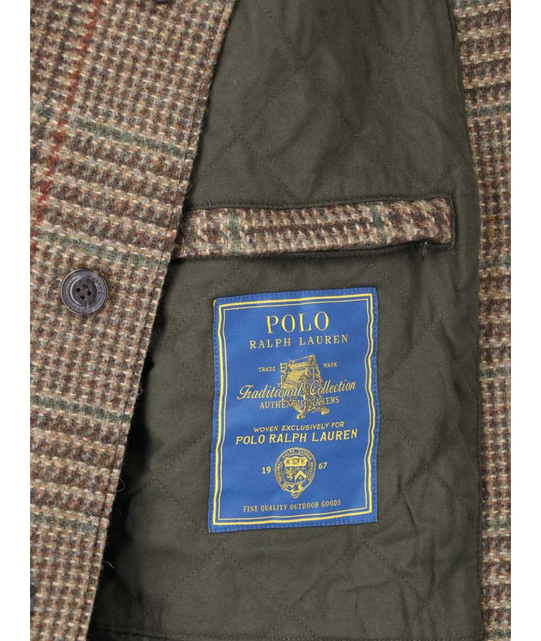 POLO RALPH LAUREN Коричневое шерстяное пальто, фото 5