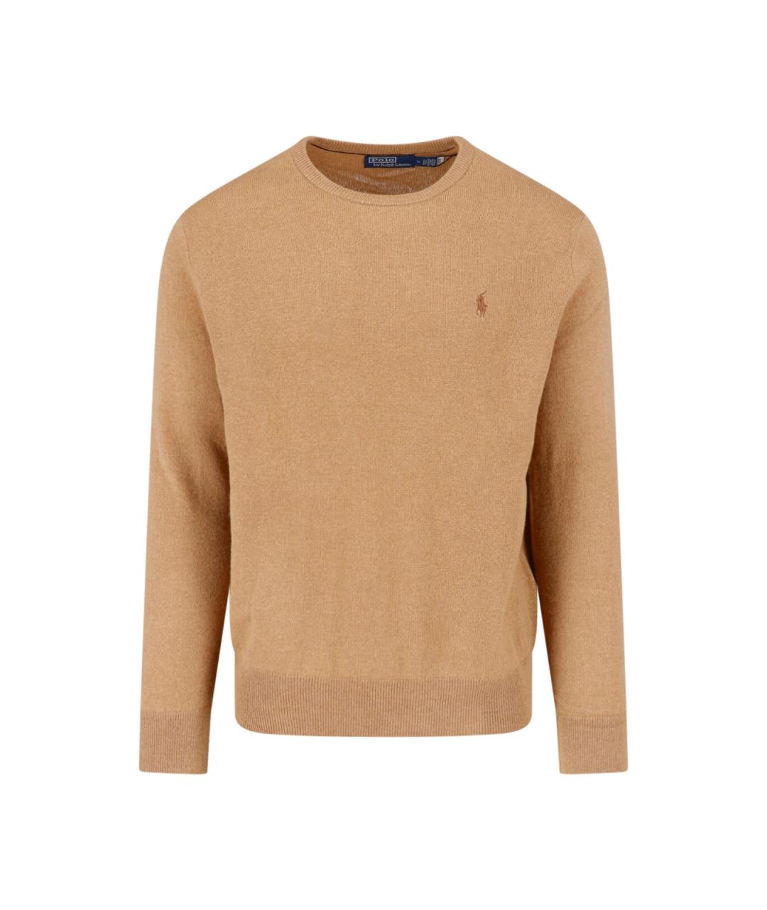 POLO RALPH LAUREN Коричневый шерстяной джемпер / свитер, фото 1