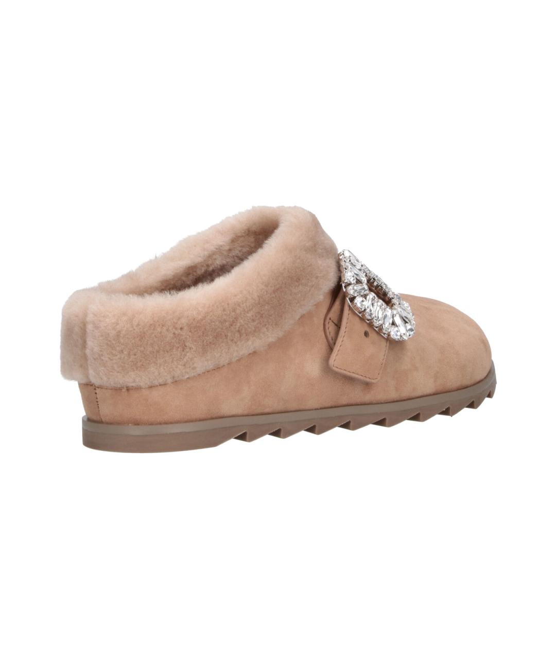 ROGER VIVIER Бежевые кожаные сабо, фото 4