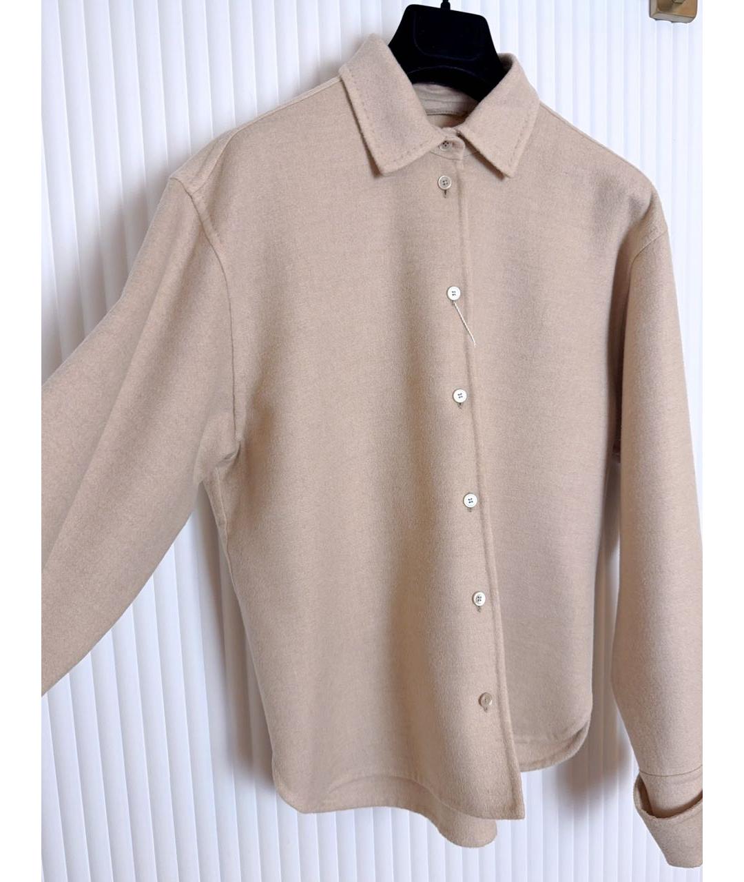 MAX MARA Бежевая кашемировая рубашка, фото 4