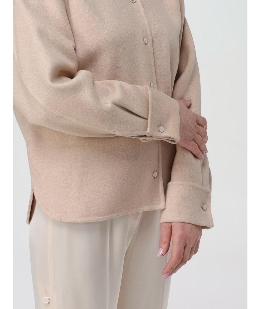 MAX MARA Бежевая кашемировая рубашка, фото 8
