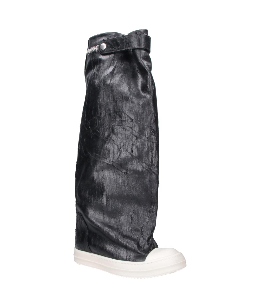 RICK OWENS DRKSHDW Черные текстильные сапоги, фото 2