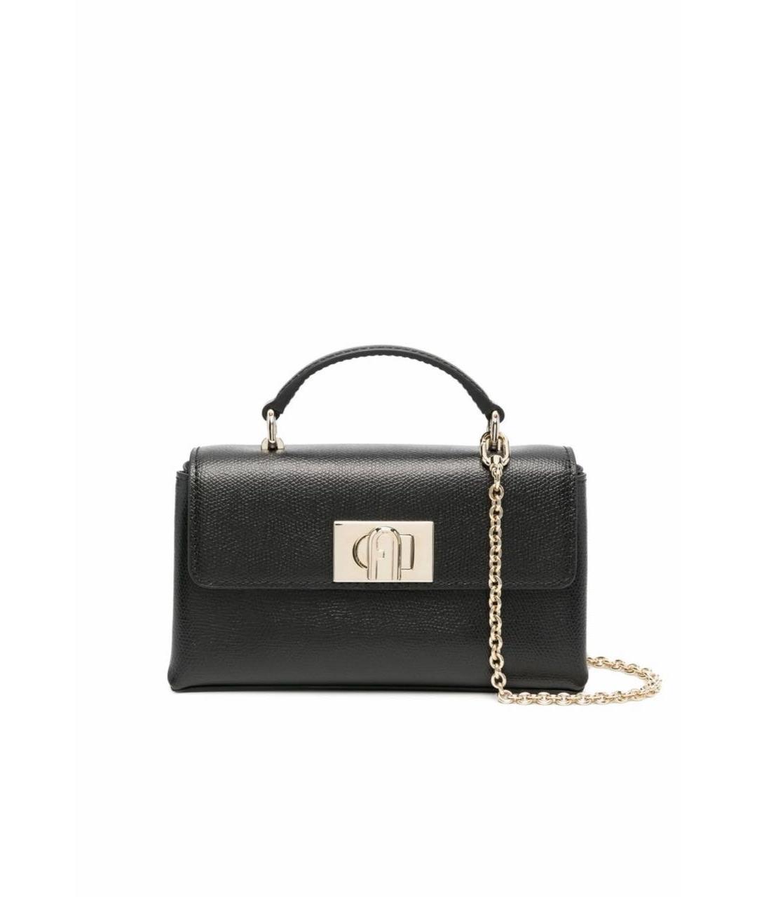 FURLA Черная кожаная сумка с короткими ручками, фото 9