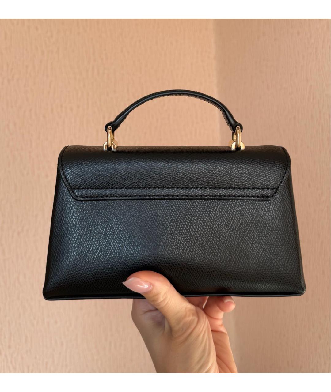 FURLA Черная кожаная сумка с короткими ручками, фото 3
