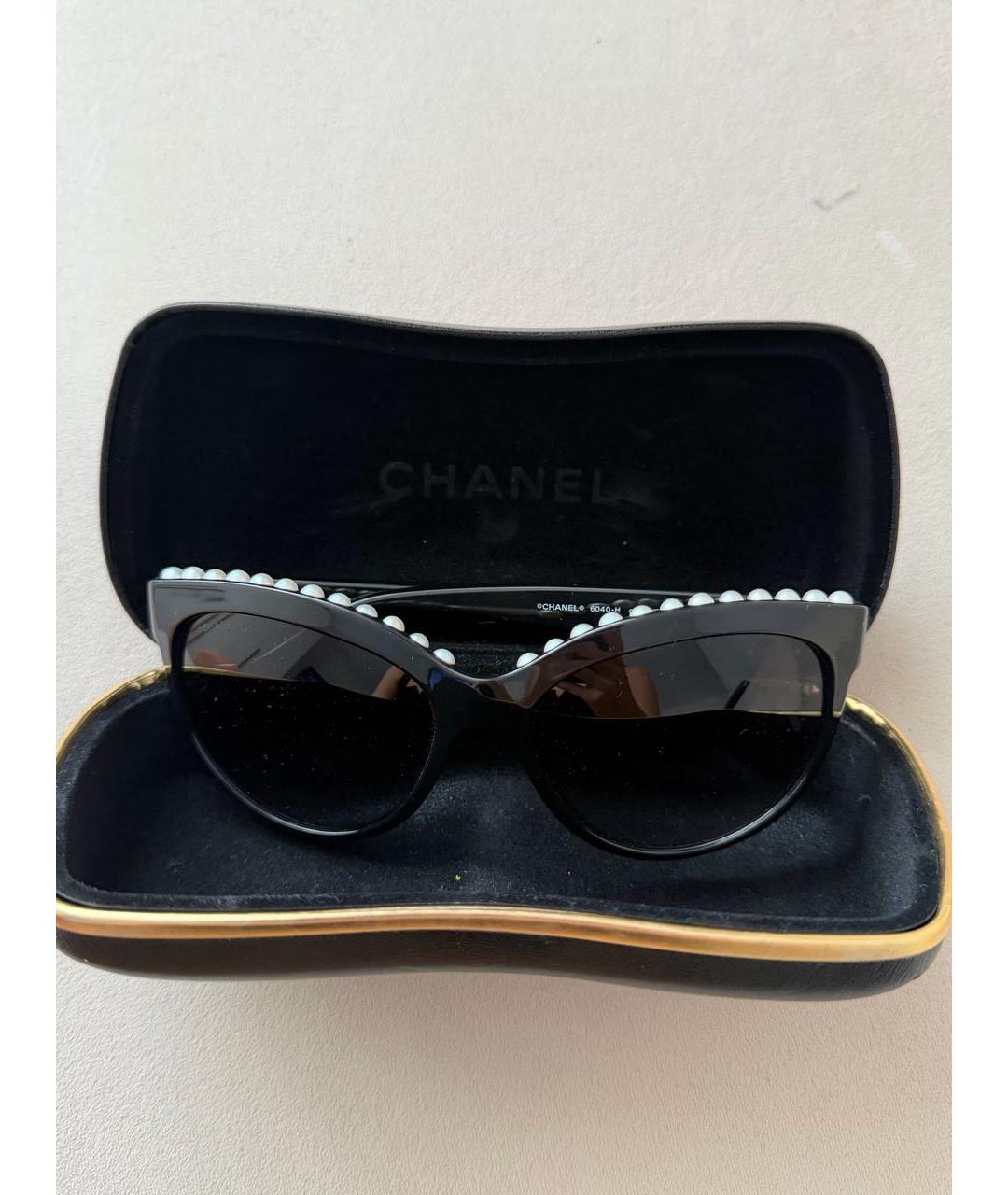 CHANEL Черные пластиковые солнцезащитные очки, фото 6