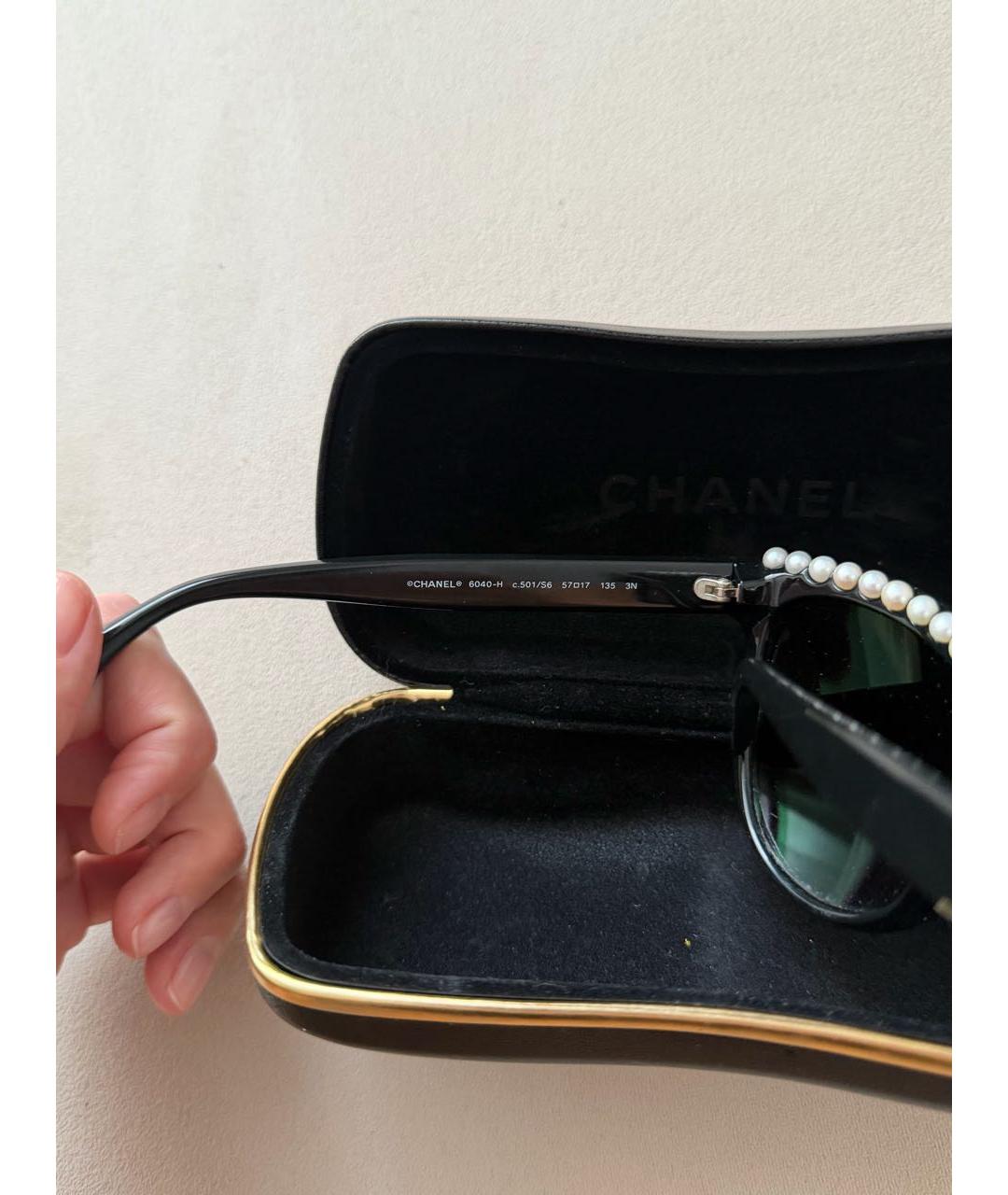 CHANEL Черные пластиковые солнцезащитные очки, фото 5