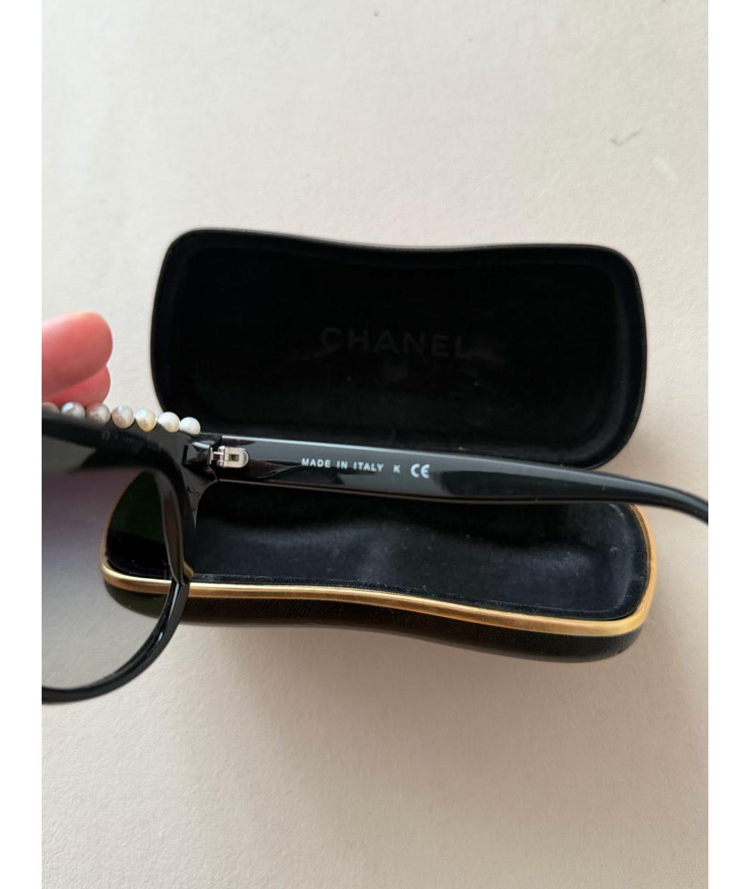 CHANEL Черные пластиковые солнцезащитные очки, фото 3