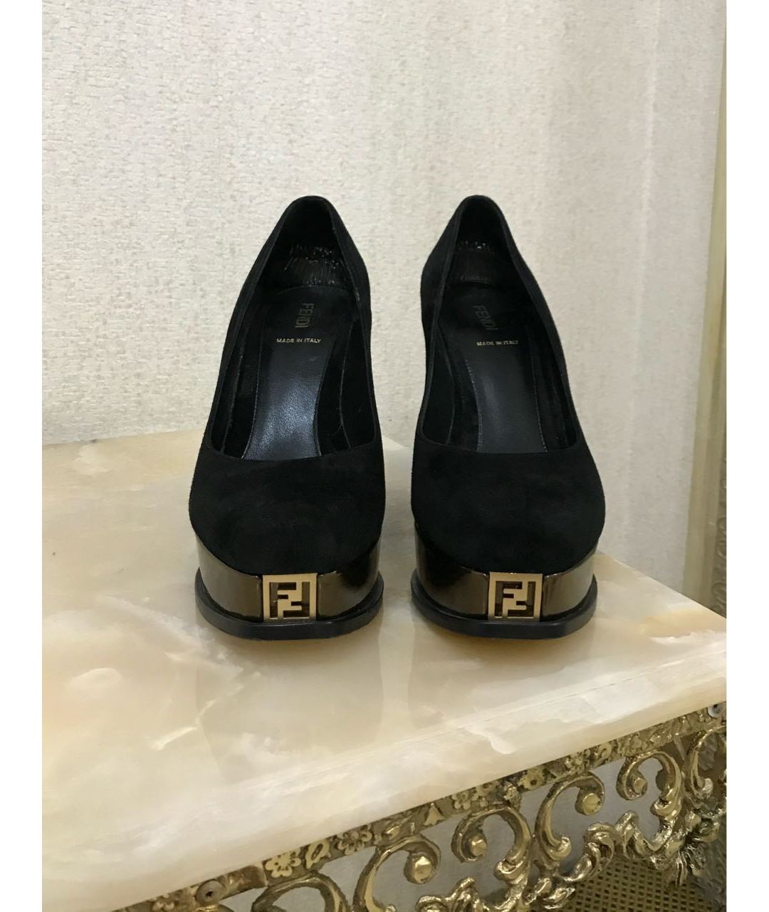FENDI Черные замшевые туфли, фото 2