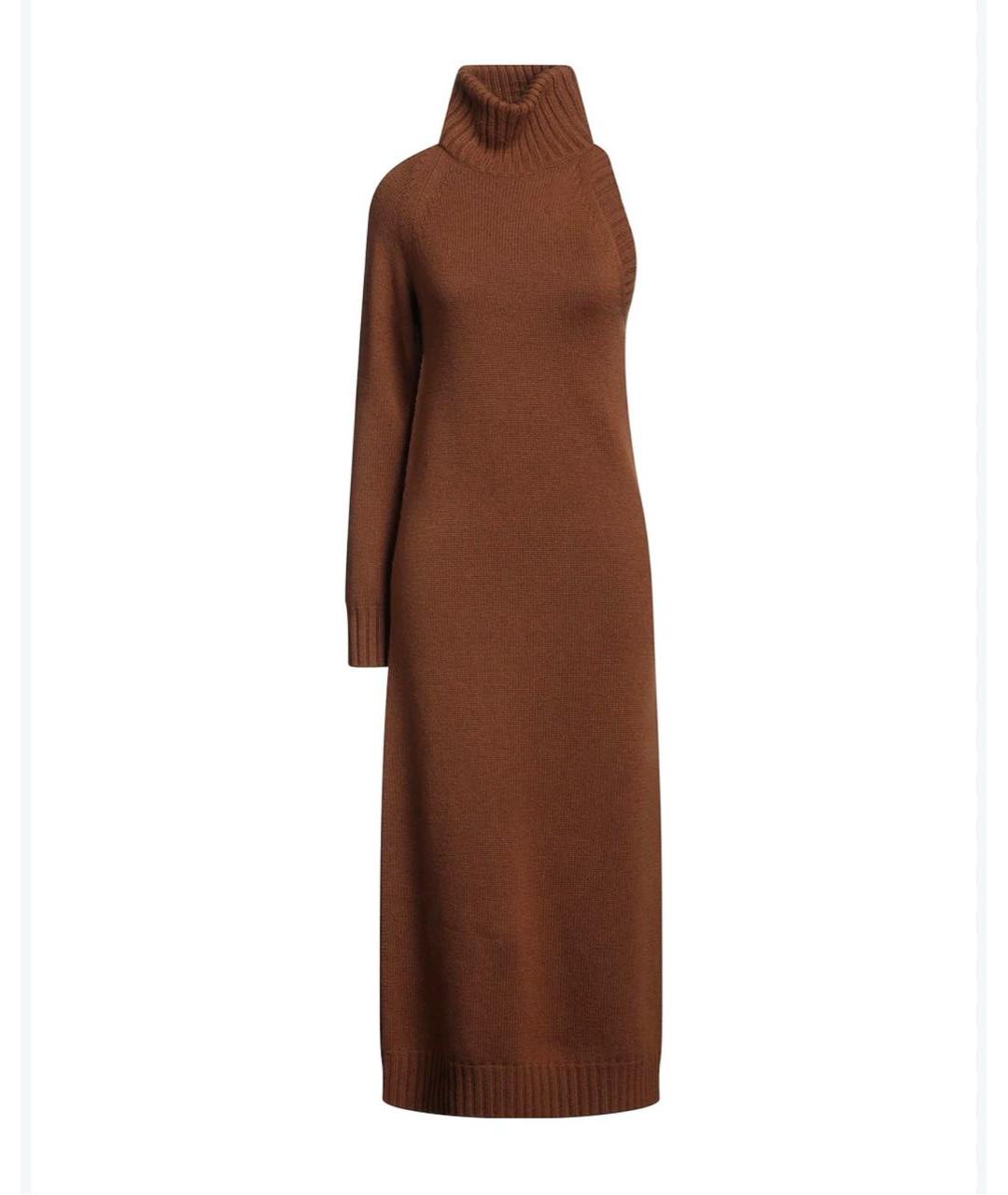 MAX MARA Коричневое шерстяное повседневное платье, фото 9