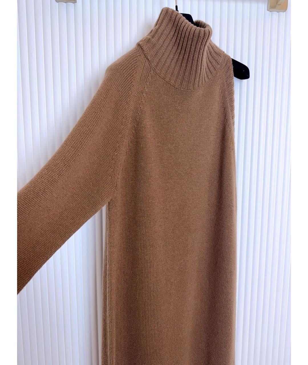 MAX MARA Коричневое шерстяное повседневное платье, фото 4