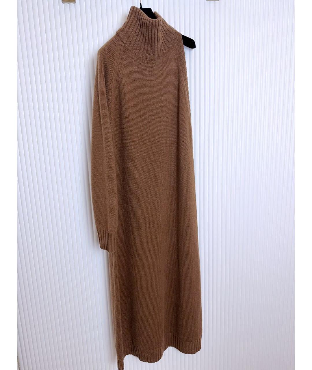 MAX MARA Коричневое шерстяное повседневное платье, фото 2