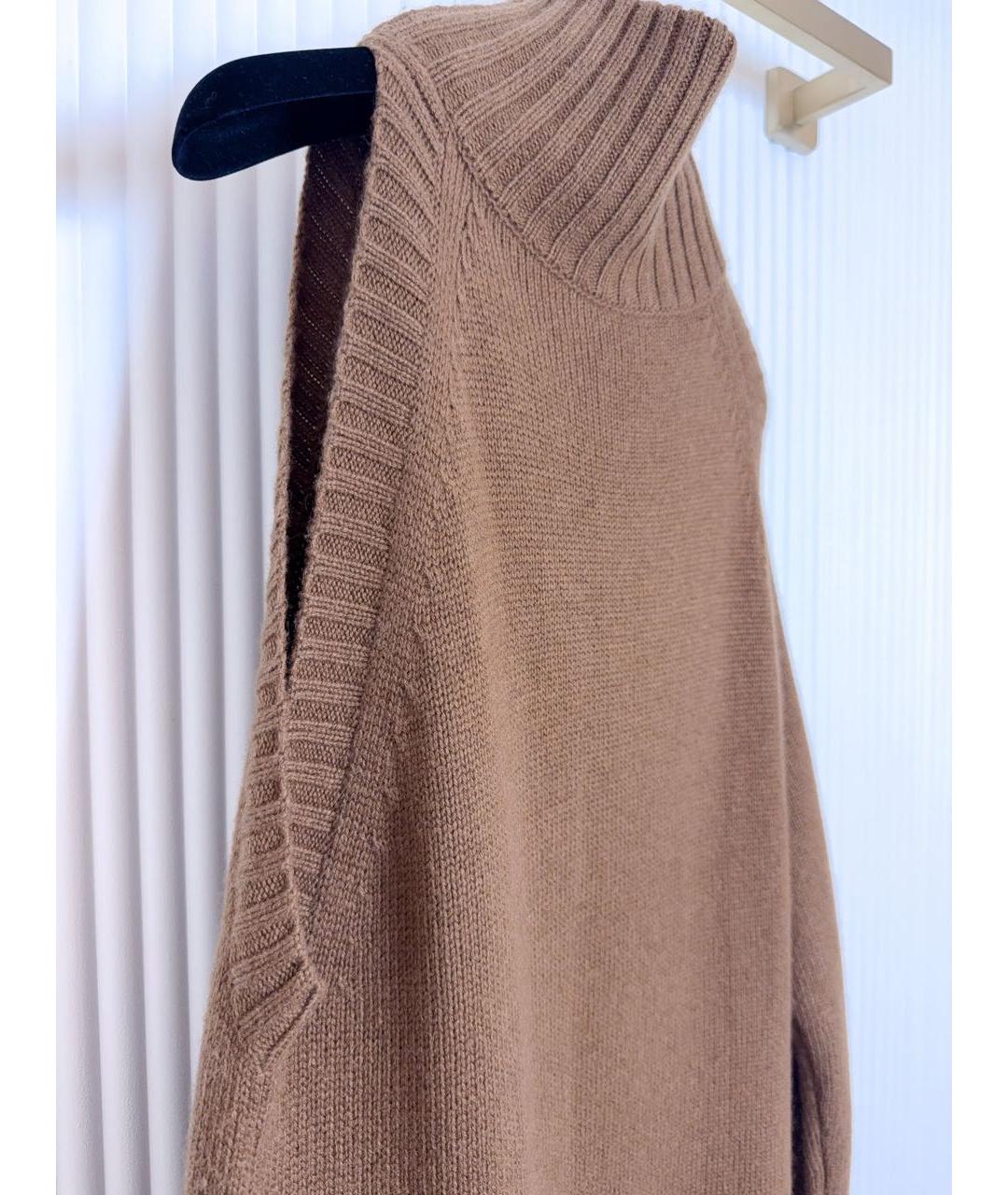 MAX MARA Коричневое шерстяное повседневное платье, фото 8