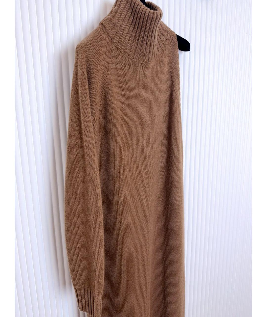 MAX MARA Коричневое шерстяное повседневное платье, фото 3