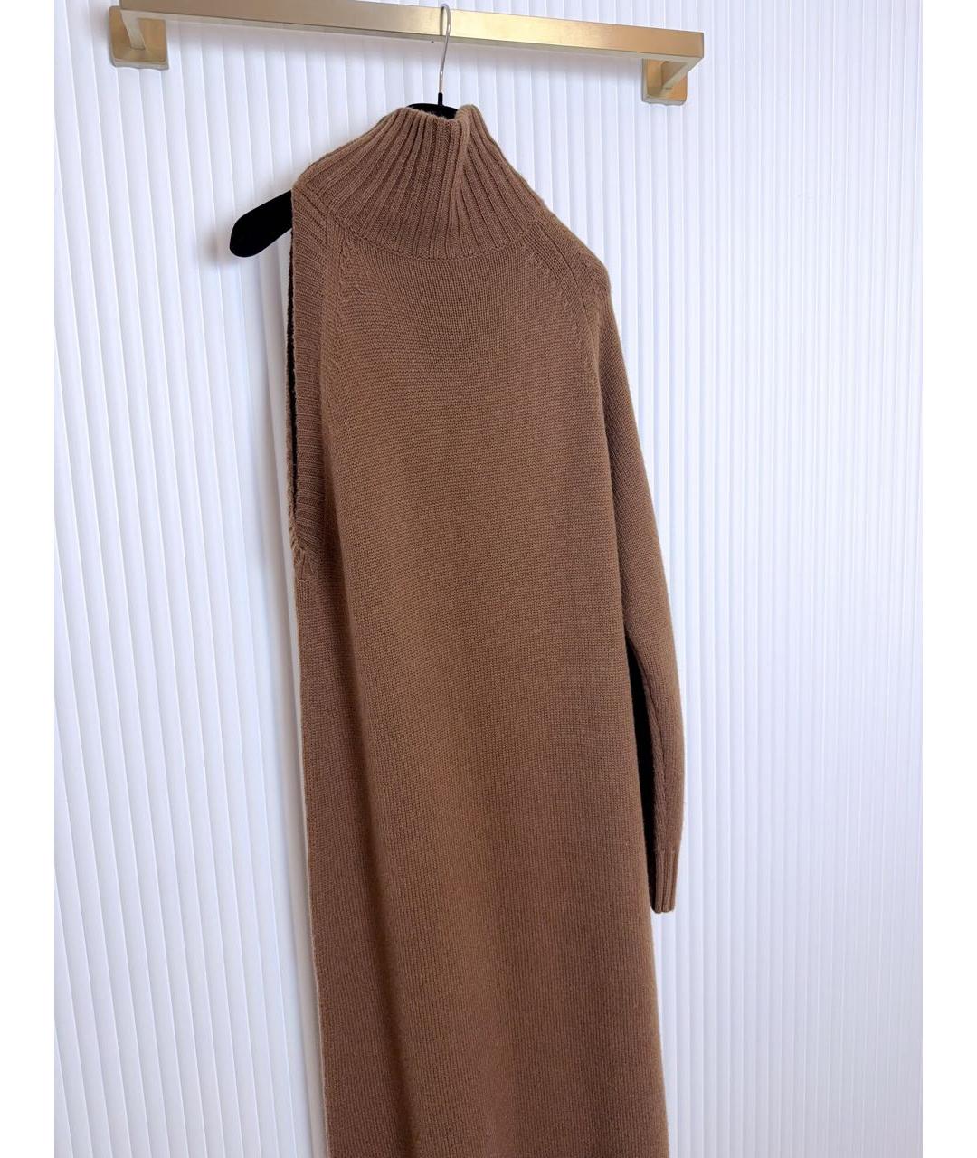 MAX MARA Коричневое шерстяное повседневное платье, фото 7
