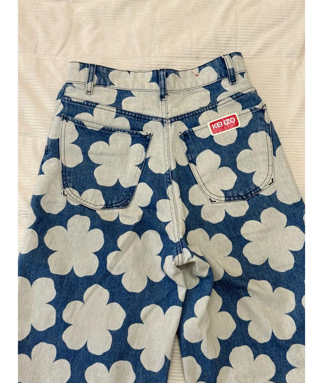 KENZO Голубые хлопковые джинсы клеш, фото 4