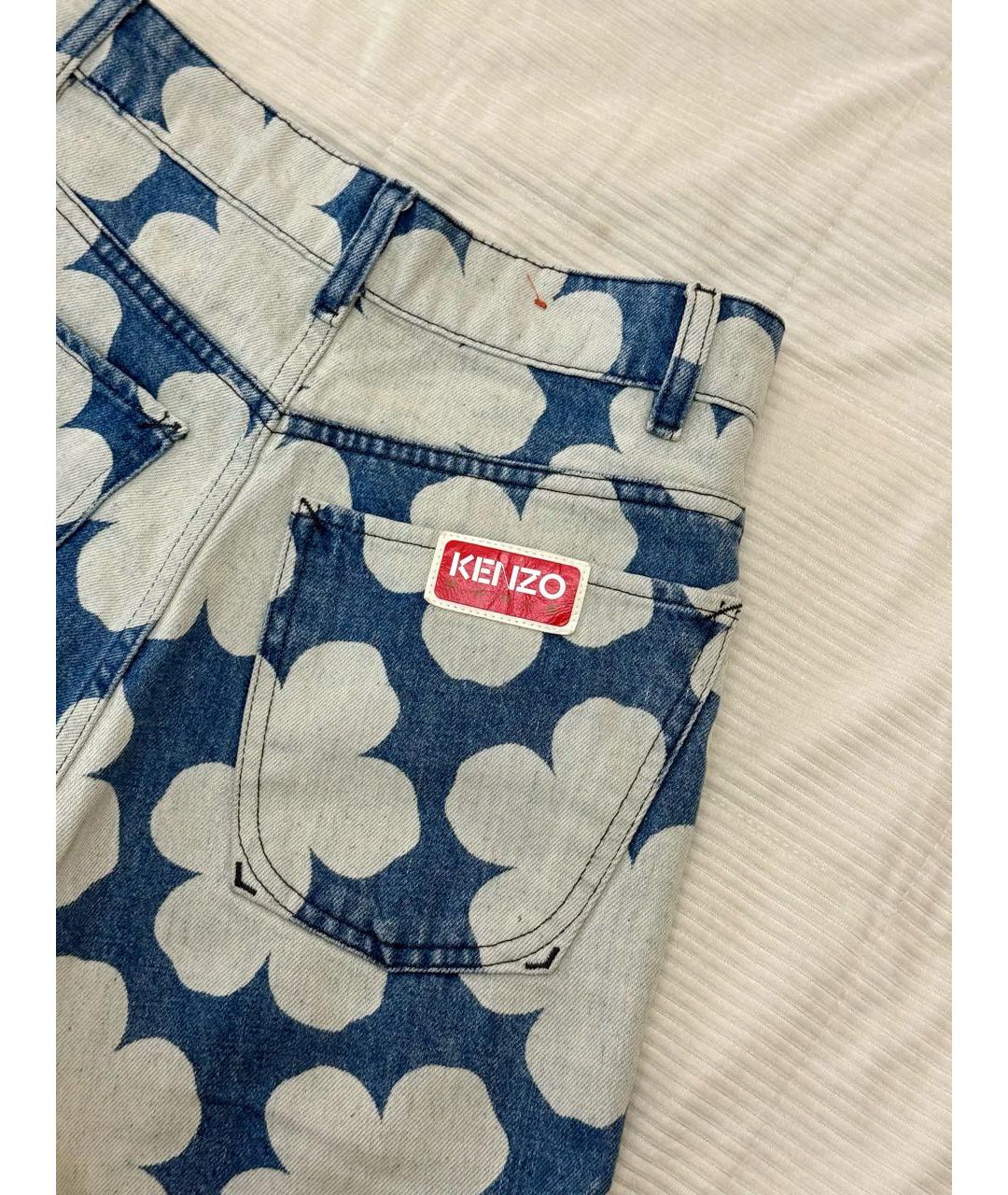 KENZO Голубые хлопковые джинсы клеш, фото 3