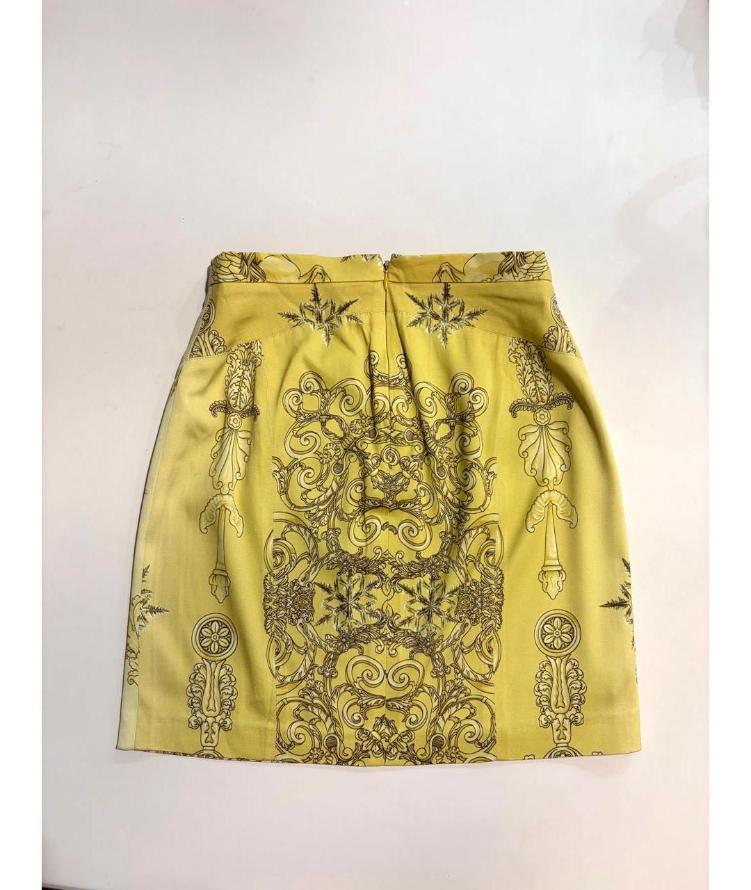 VERSACE COLLECTION Желтая креповая юбка мини, фото 2