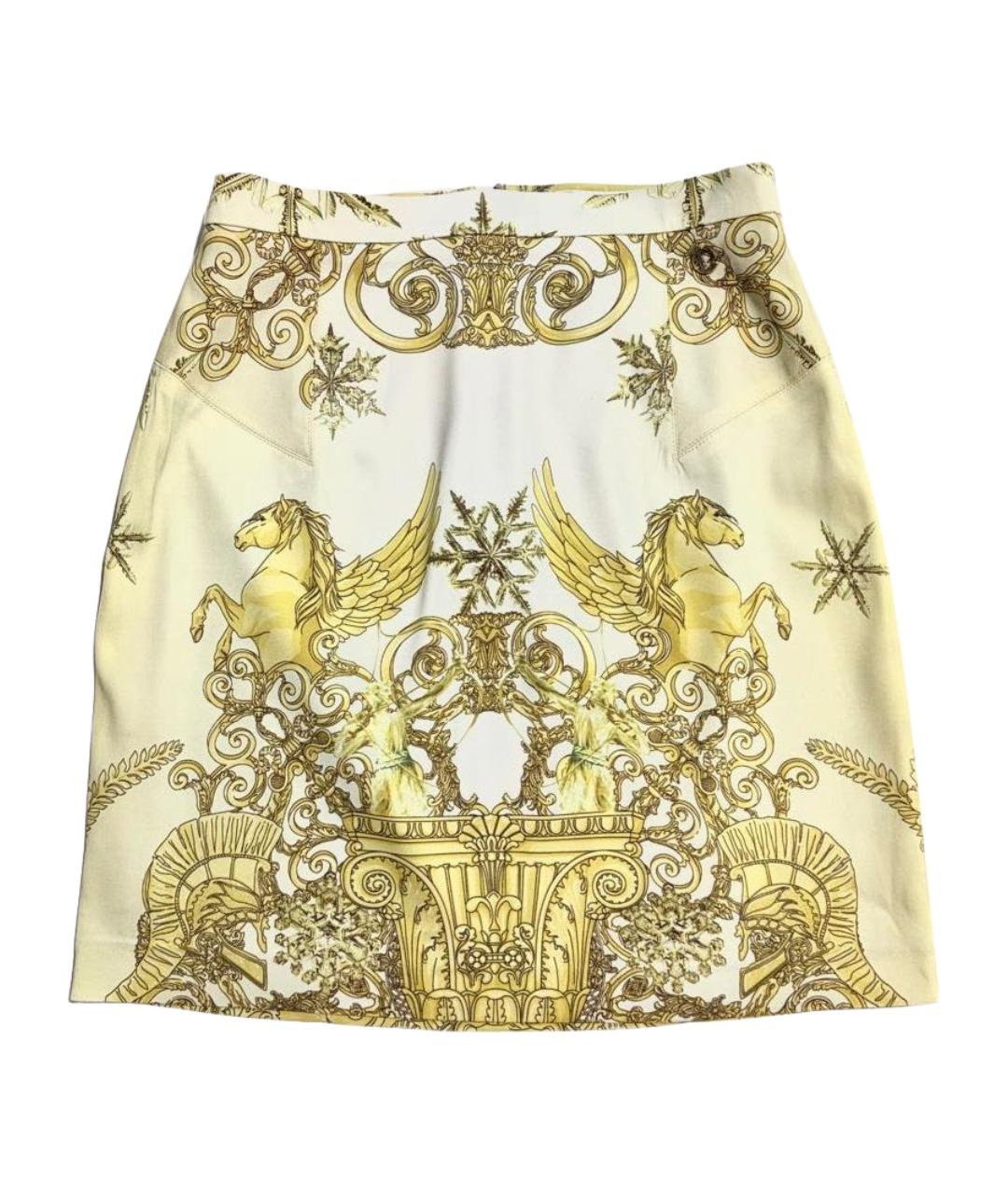 VERSACE COLLECTION Желтая креповая юбка мини, фото 1
