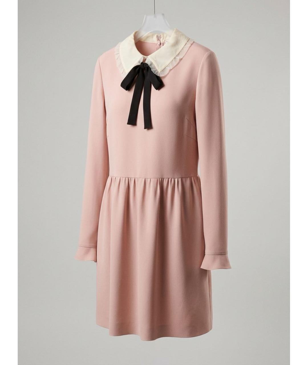 RED VALENTINO Розовое полиэстеровое коктейльное платье, фото 6
