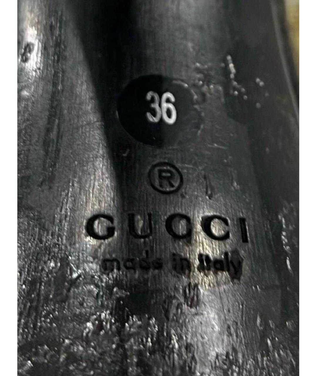 GUCCI Бежевые текстильные мюли, фото 6