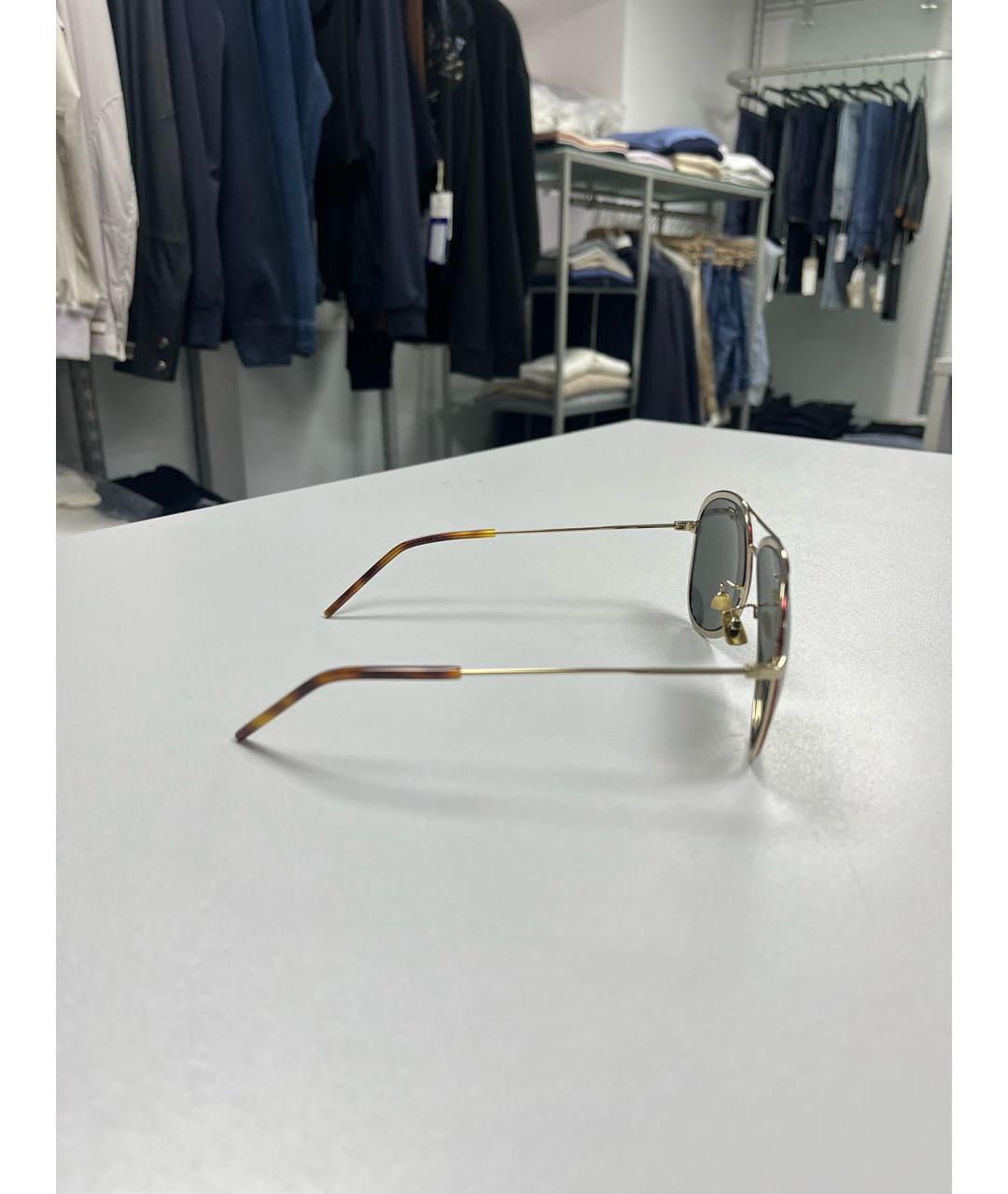 SAINT LAURENT Золотые металлические солнцезащитные очки, фото 2