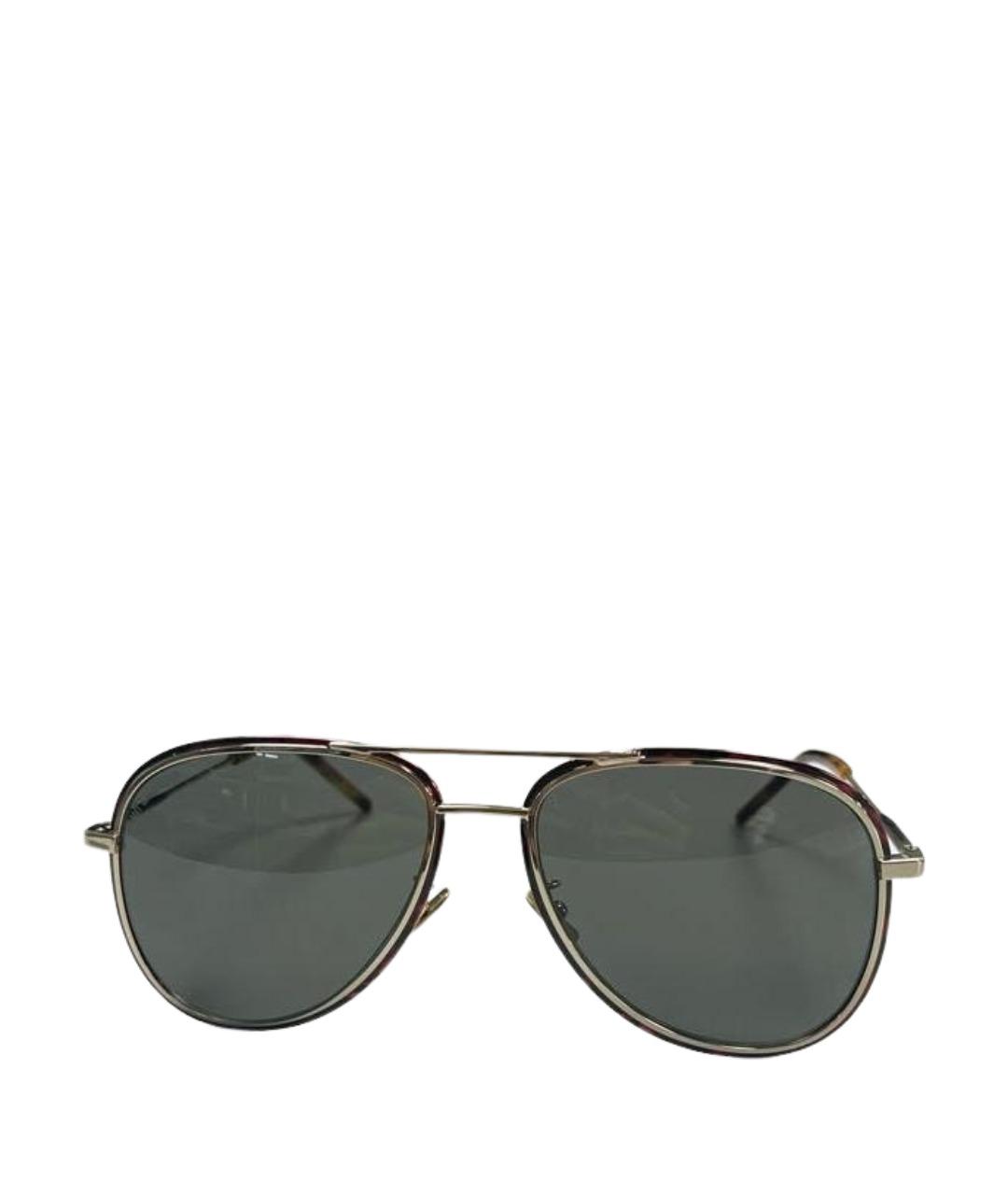 SAINT LAURENT Золотые металлические солнцезащитные очки, фото 1