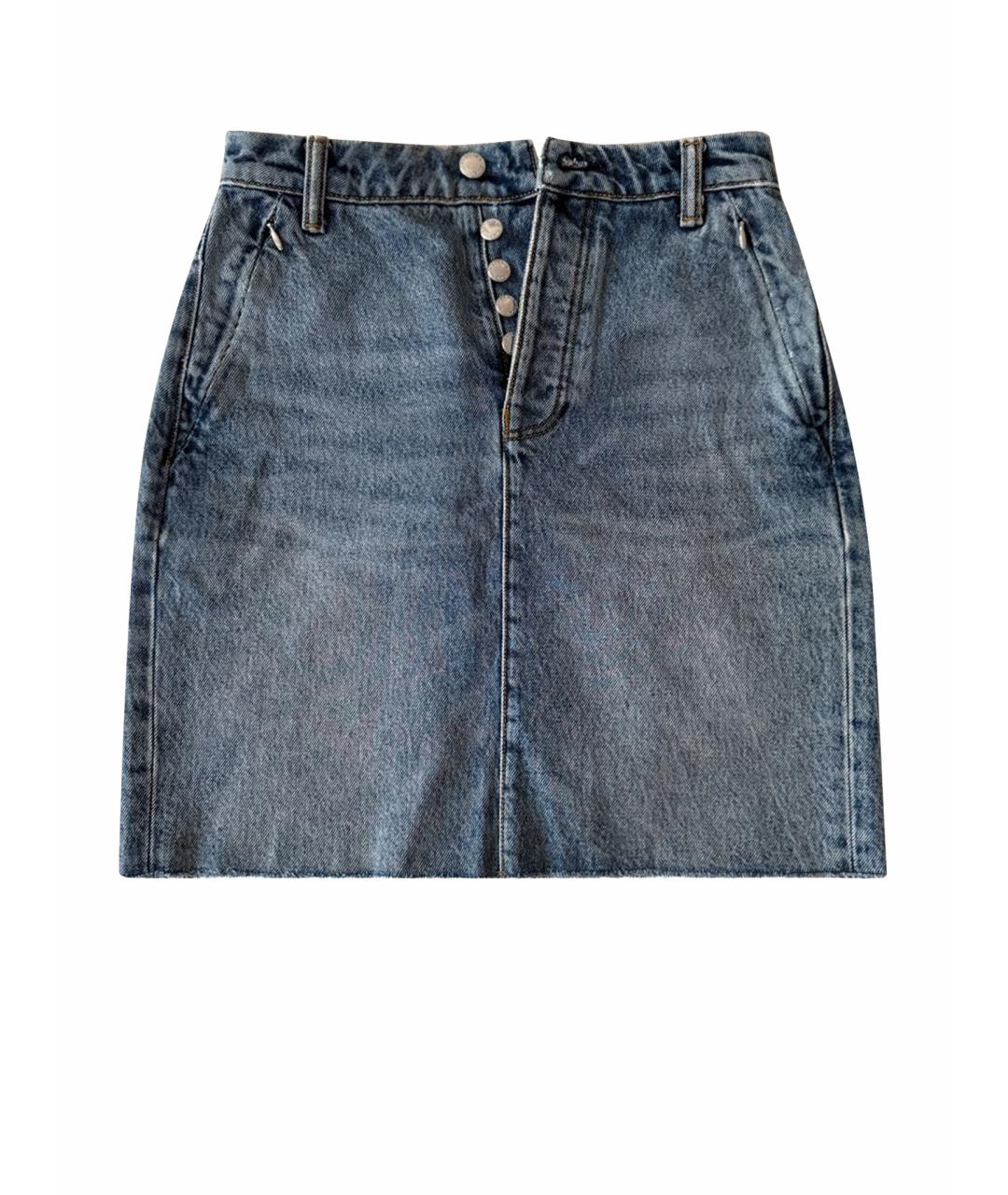 ALEXANDER WANG Синяя хлопковая юбка мини, фото 1