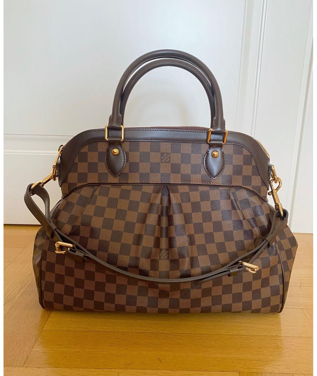 LOUIS VUITTON Коричневая сумка с короткими ручками из канвы, фото 2