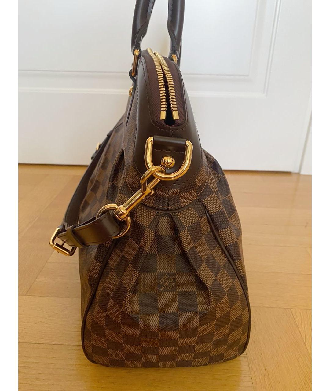 LOUIS VUITTON Коричневая сумка с короткими ручками из канвы, фото 3