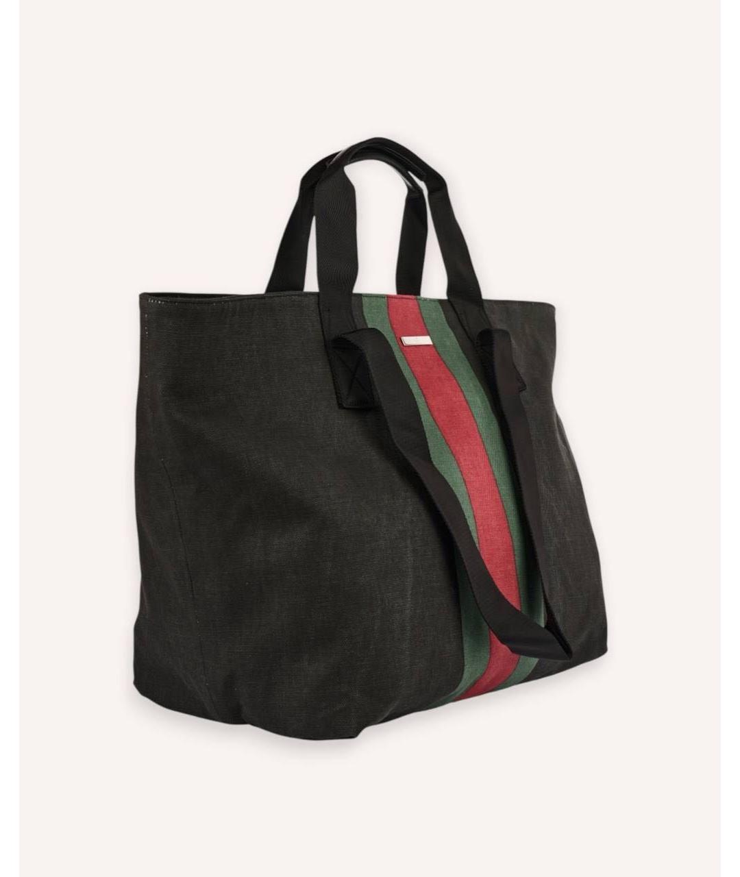GUCCI Черная тканевая сумка тоут, фото 2