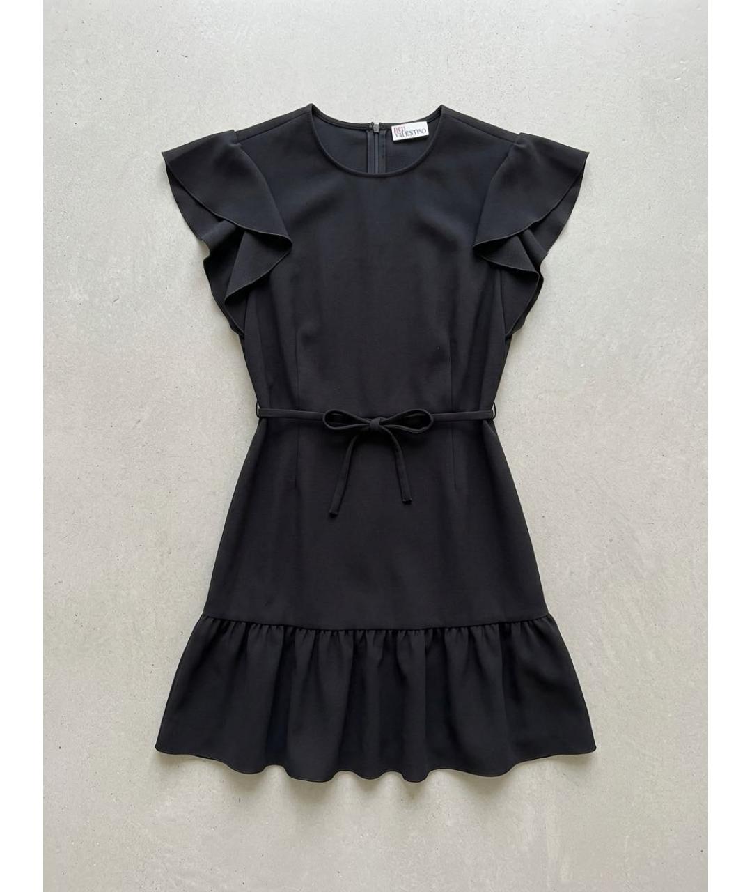 RED VALENTINO Черное полиэстеровое коктейльное платье, фото 7