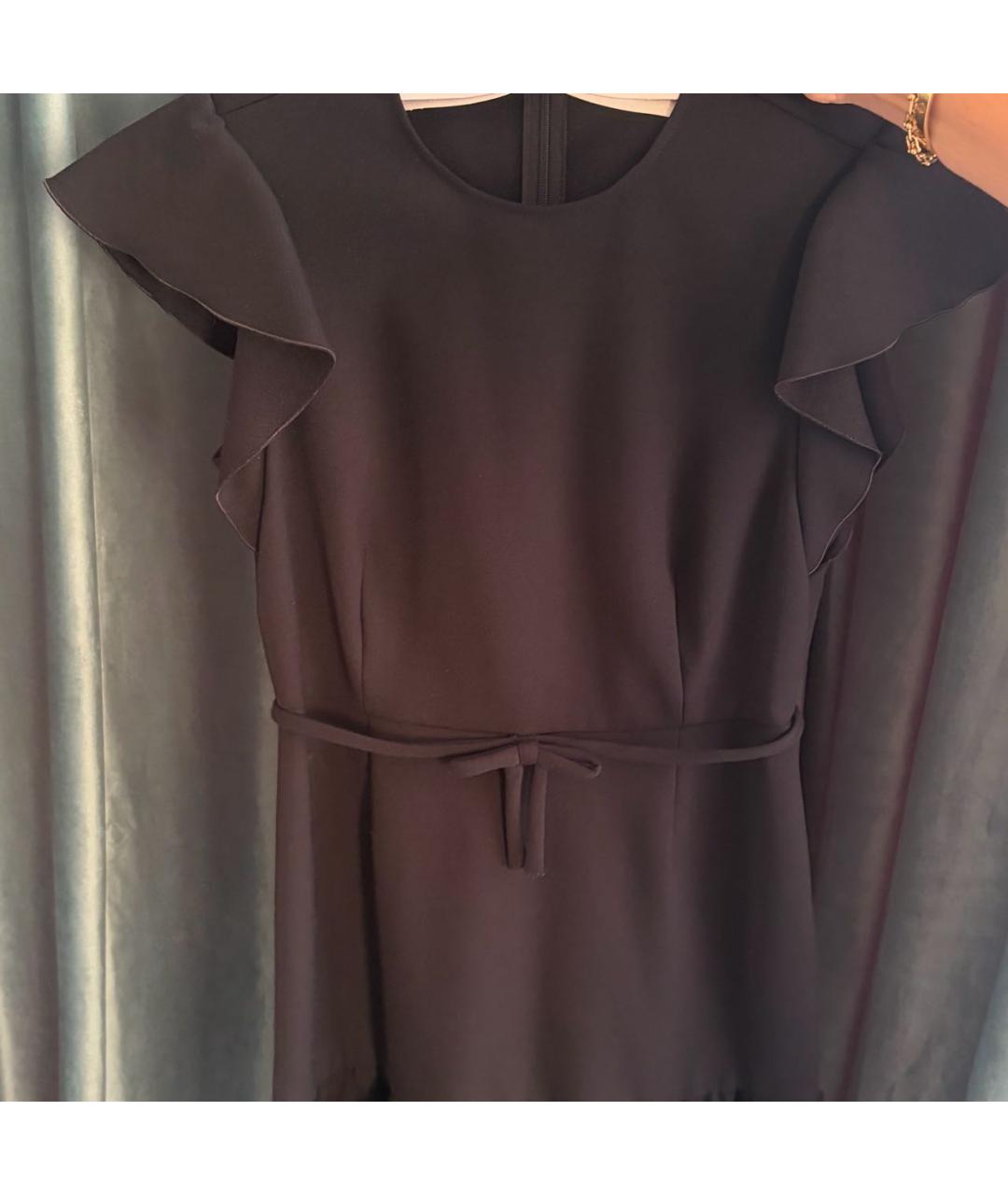 RED VALENTINO Черное полиэстеровое коктейльное платье, фото 4