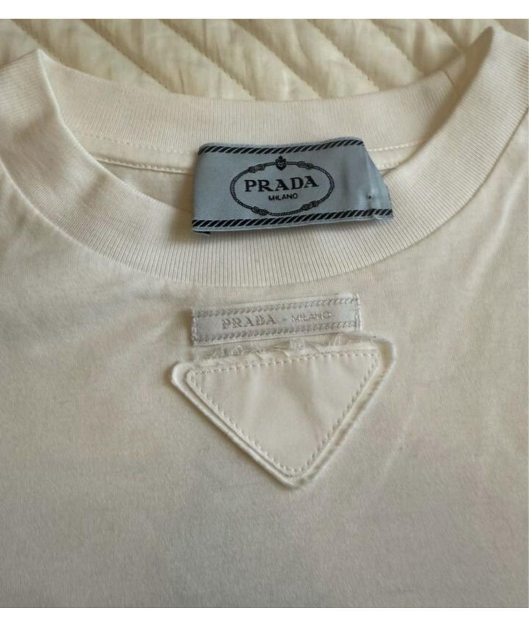 PRADA Белая хлопковая футболка, фото 4