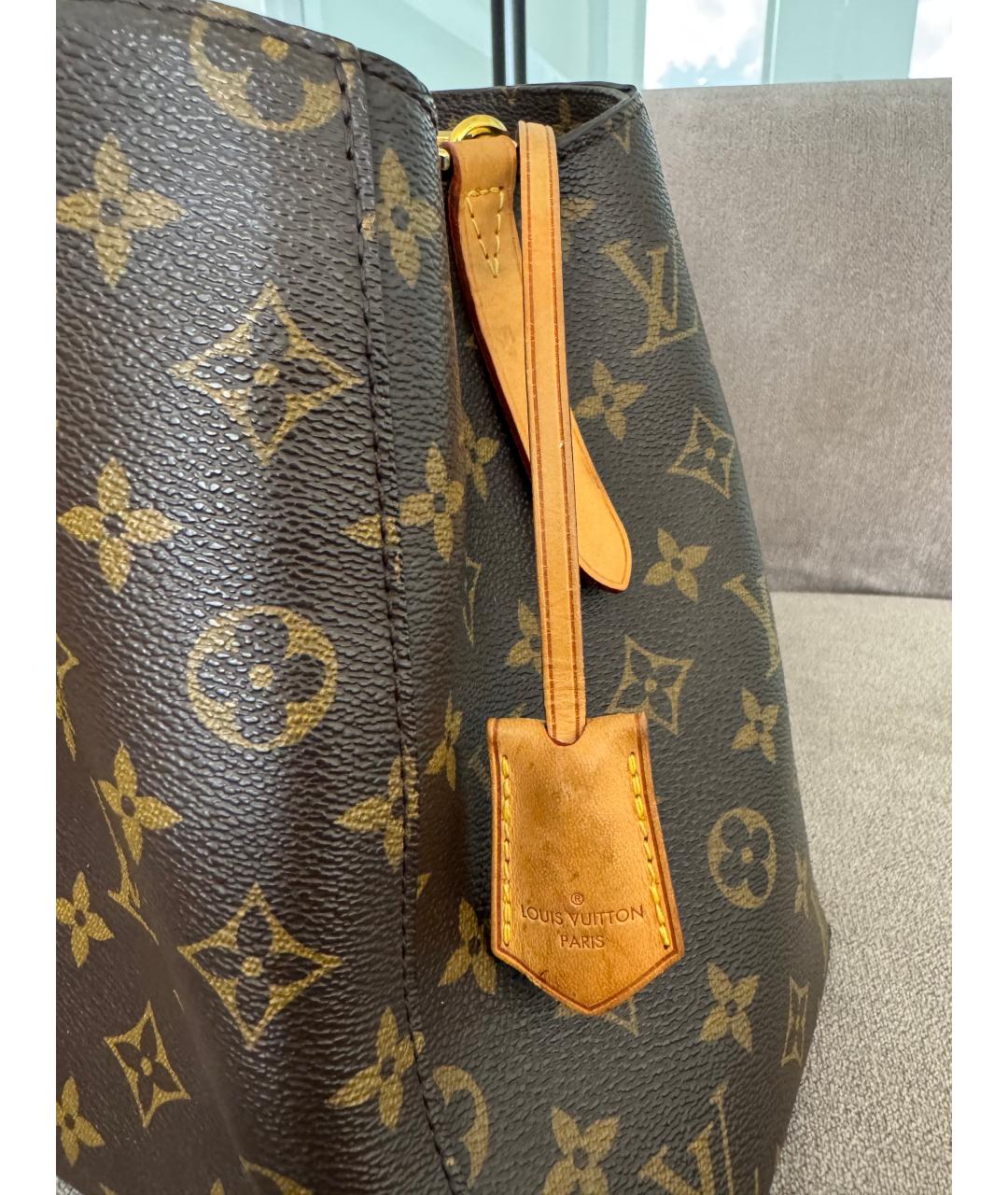 LOUIS VUITTON Коричневая сумка с короткими ручками из канвы, фото 6