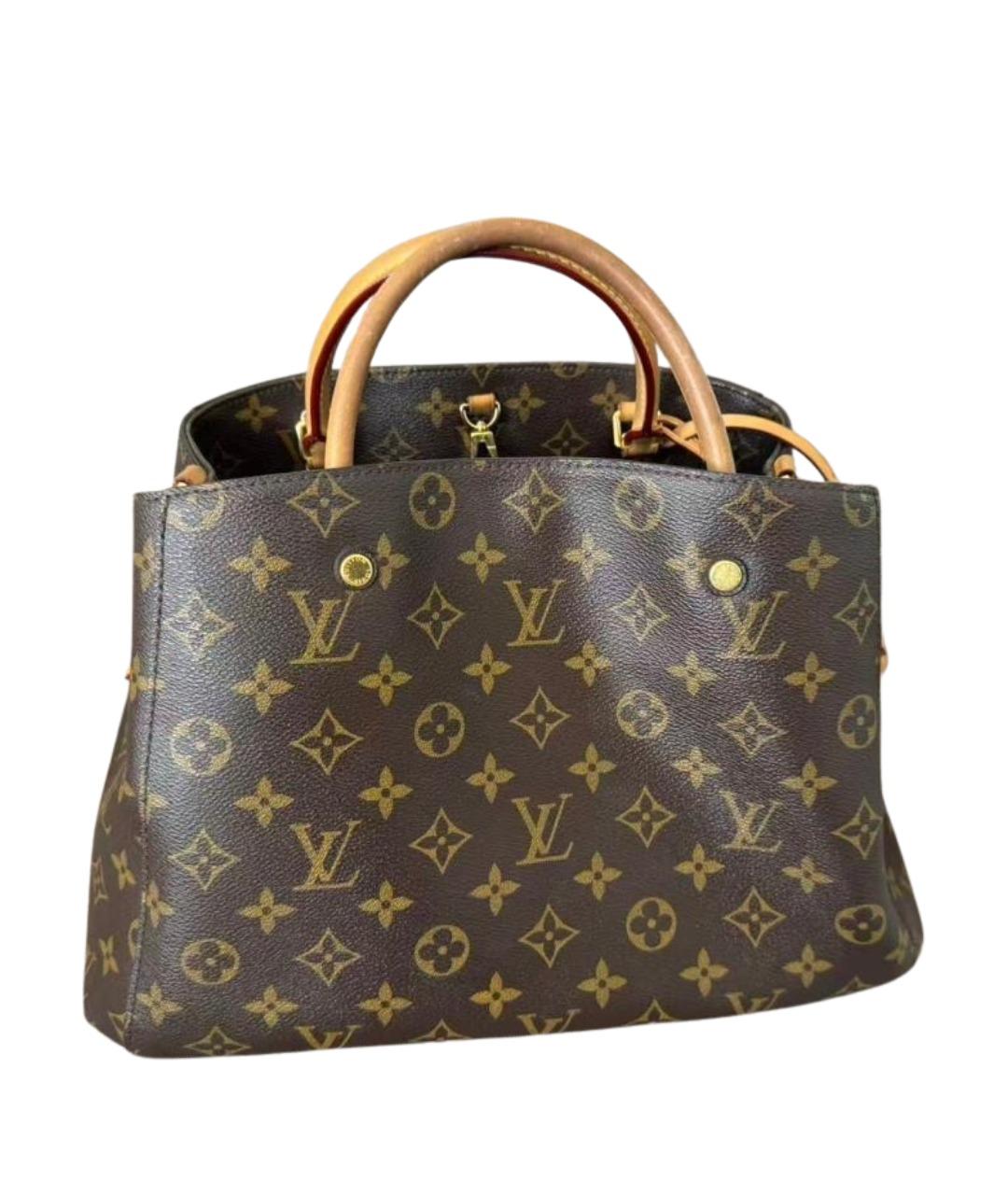 LOUIS VUITTON Коричневая сумка с короткими ручками из канвы, фото 1