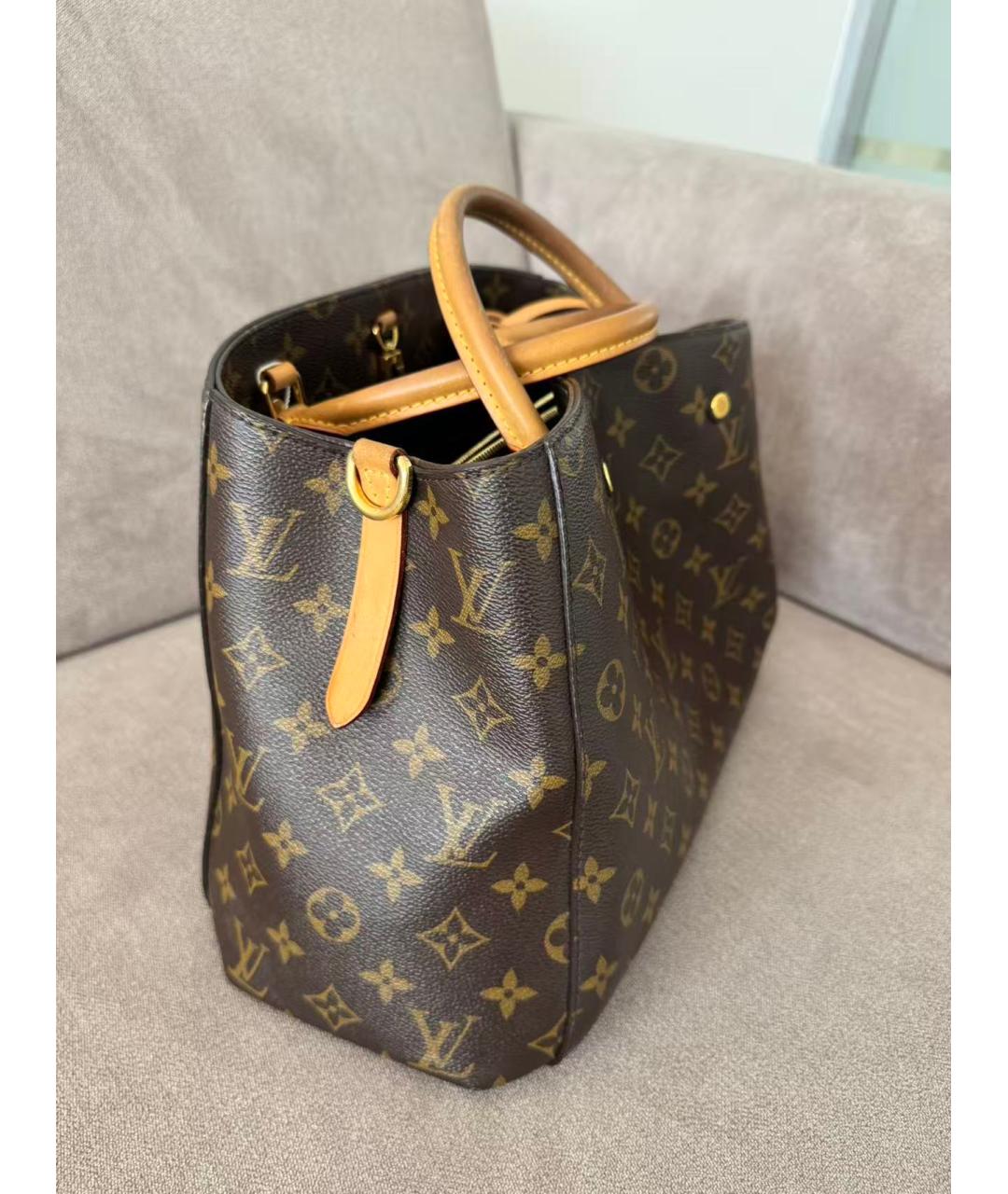 LOUIS VUITTON Коричневая сумка с короткими ручками из канвы, фото 2