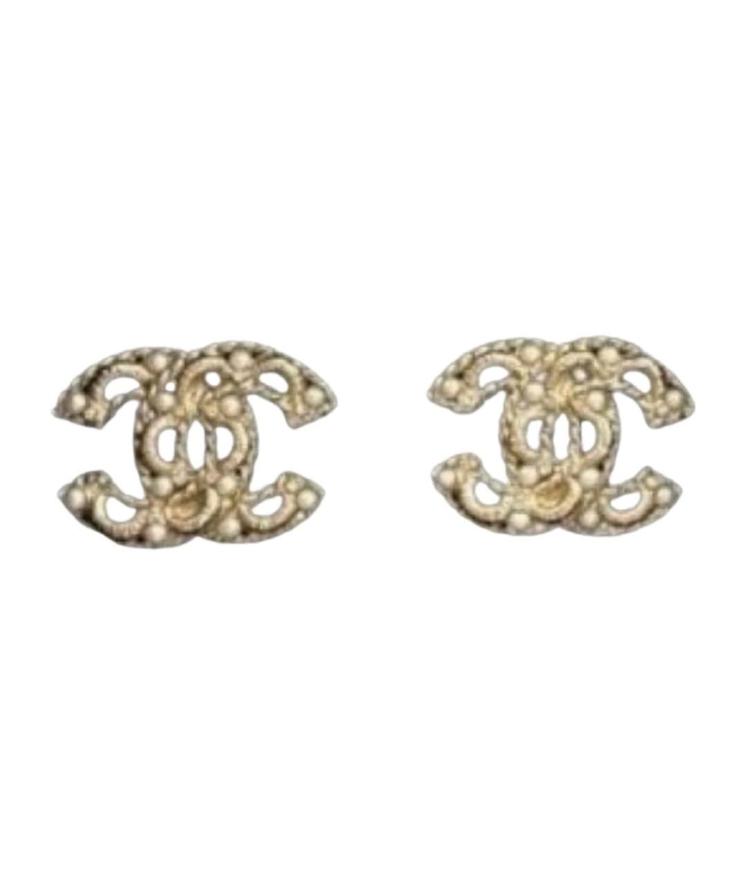 CHANEL Золотые латунные серьги, фото 1