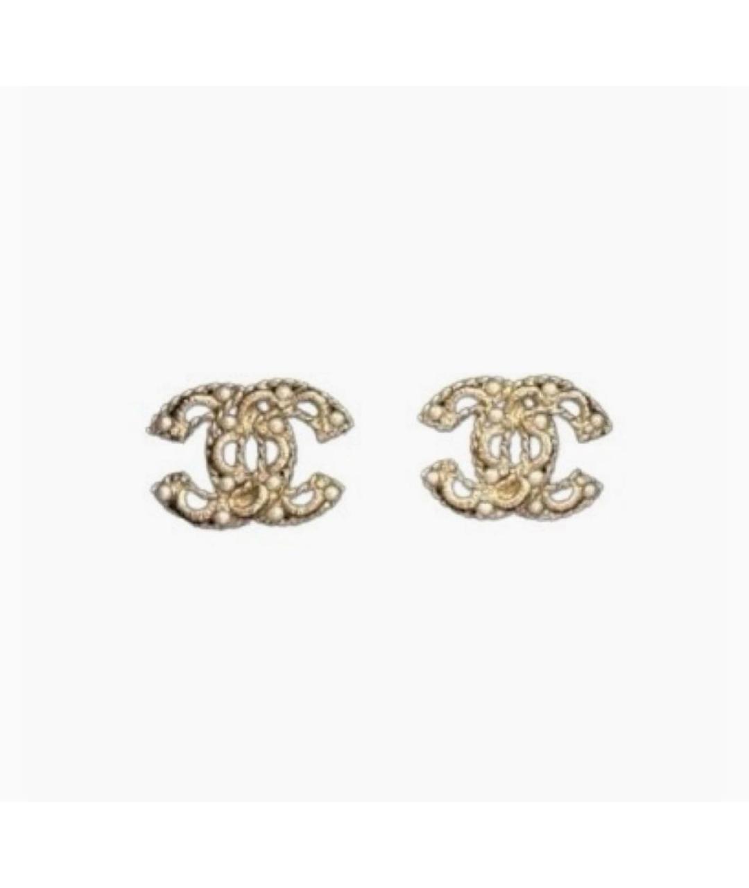 CHANEL Золотые латунные серьги, фото 5