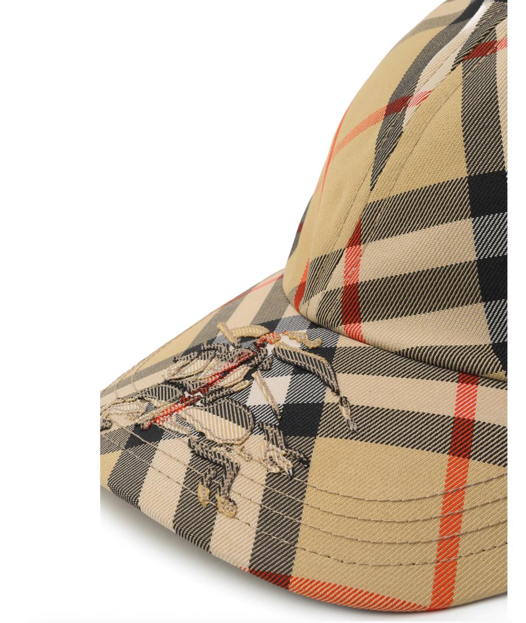 BURBERRY Бежевая синтетическая кепка/бейсболка, фото 2